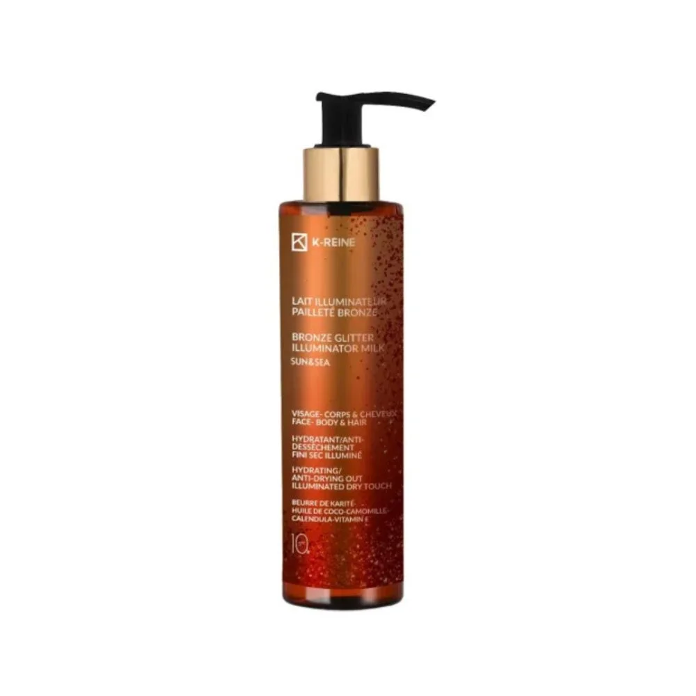 K-Reine Lait Illuminateur Paillete Bronze Visage Corps Et Cheveux Spf10 150ml - Saldi Straordinari – Offerte Speciali Disponibili Adesso - Crèmes solaires