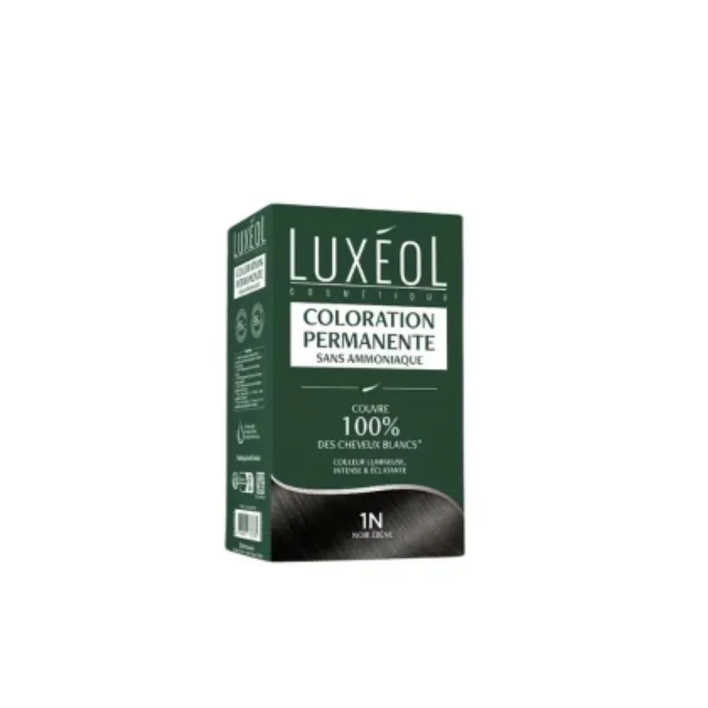 Luxéol Coloration Permanente 1N – Noir Ebène - Saldi Straordinari – Offerte Speciali Disponibili COSMÉTIQUE Adesso