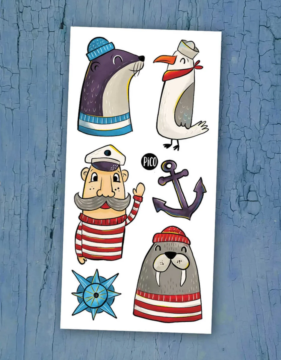 Tatouage - Hé Oh Capitaine - Pico - Boutique Maman & Bébé – Produits Essentiels au Quotidien - {'count': 1, 'name': 'Removable'}