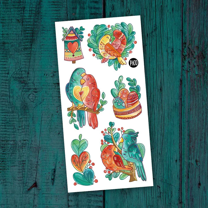 Pico Tatouage - Tatouages Temporaires - Les inséparables||Pico Tatouage - Temporary Tattoos inséparables - Inseparable - Boutique Bébé en Ligne : Soins, Jouets et Articles Maison