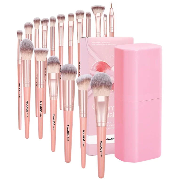 MAANGE synthétiques Set de 18 Pinceaux de Maquillage Rose Gold + Boite Rose - ​Boulangerie-Pâtisserie | Pain au Levain & Viennoiseries