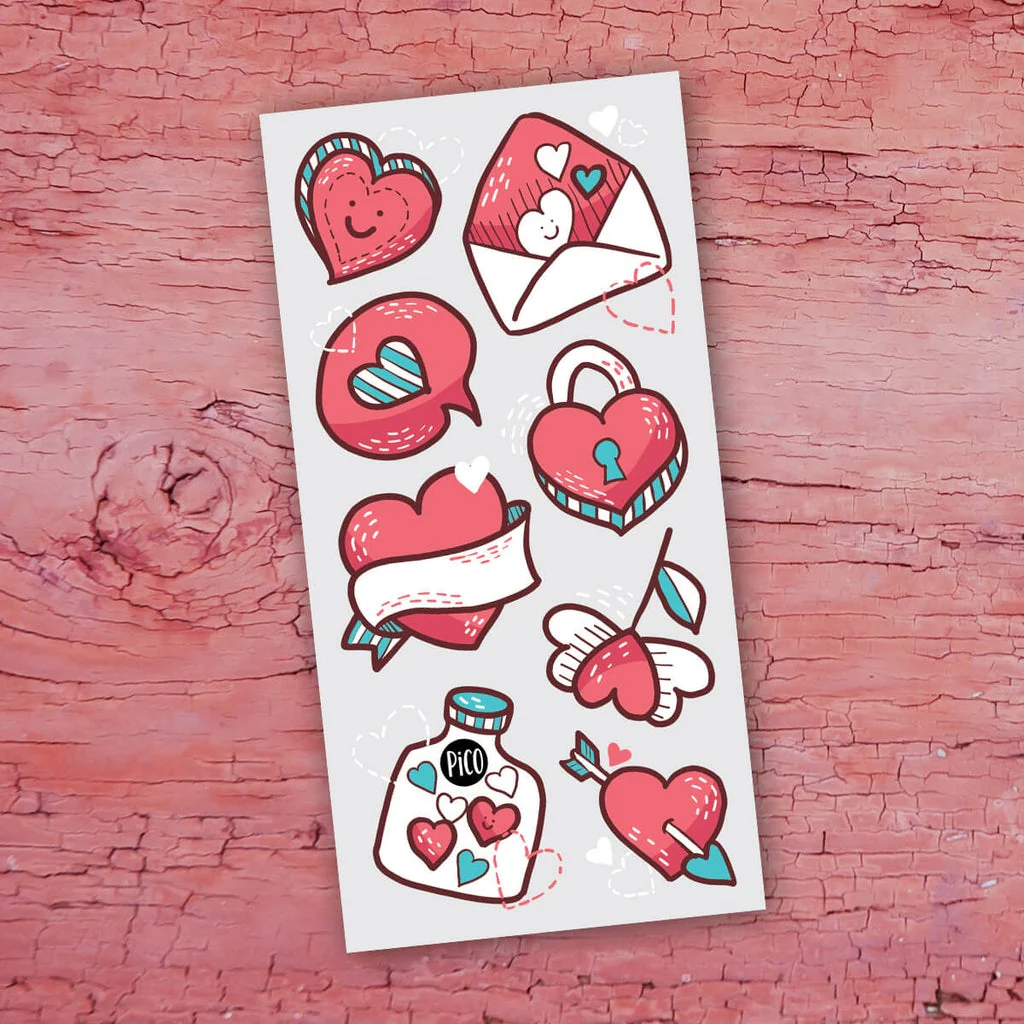 Pico ideescadeaux Tatouage - Tatouages Temporaires - Saint-Valentin||Pico Tatouage - Temporary Tattoos - Valentine's Day - Boutique Bébé en Ligne : Soins, Jouets et Articles Maison