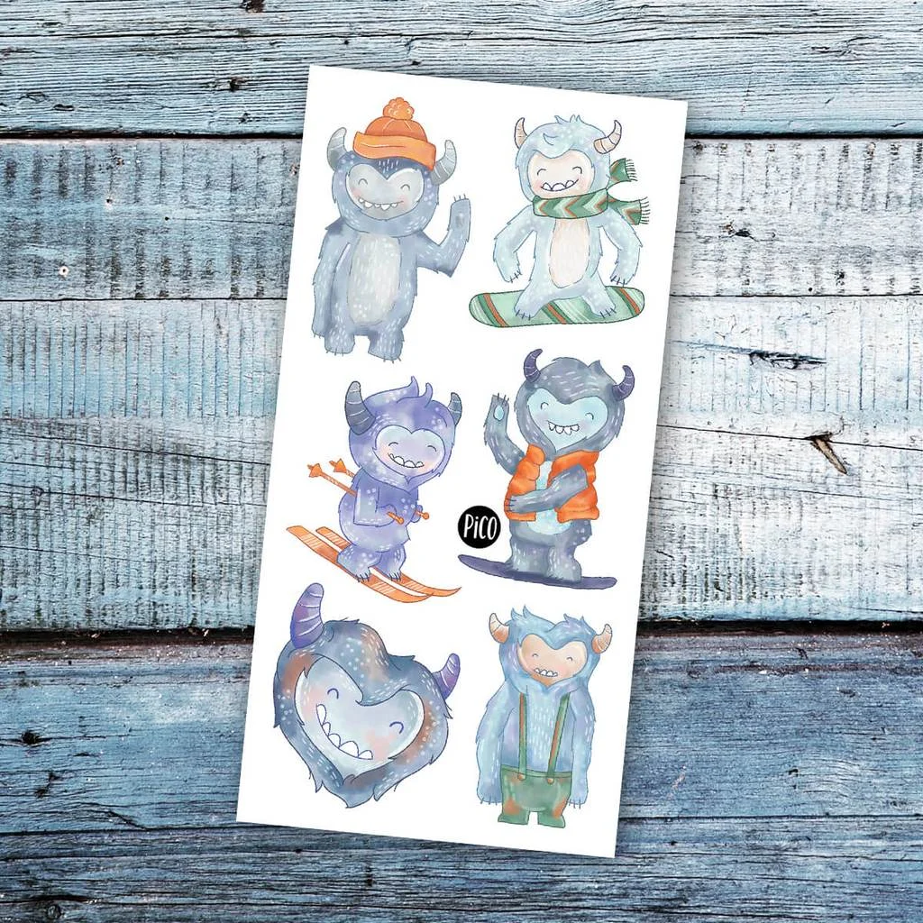 Pico Tatouage - Tatouages Temporaires - Yéti en Ski ||Pico Tatouage - Tattoo Temporaires - Yeti Skiing - Boutique Bébé en Ligne : Soins, Jouets et Articles Maison - {'count': 1, 'name': 'propreté'}