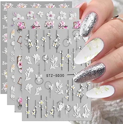 Ongles printemps « JMEOWIO 4 Feuilles Stickers 3D Printemps Fleur pour Manucure 5D – Autocollants Ongles Autoadhésifs Nail Art » - ​Boulangerie-Pâtisserie | Pain au Levain & Viennoiseries​ - {'count': 1, 'name': 'LED'}
