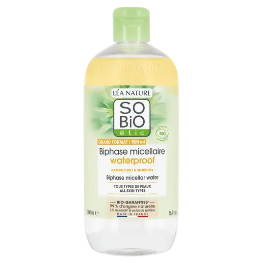 SOBIO Biphase micellaire Bambou Bio 500 ml - E-shop mondial – Produits durables, modernes et accessibles partout - Eau micellaire