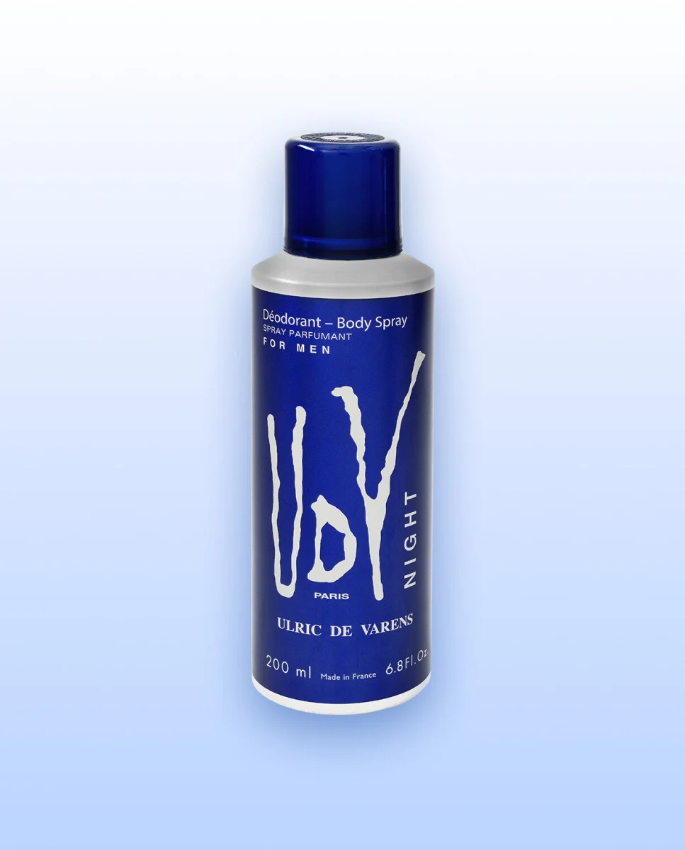 UDV Déodorant Body spray For Men Night 200 ml - E-shop mondial – Produits durables, modernes et accessibles partout - Crème hydratante
