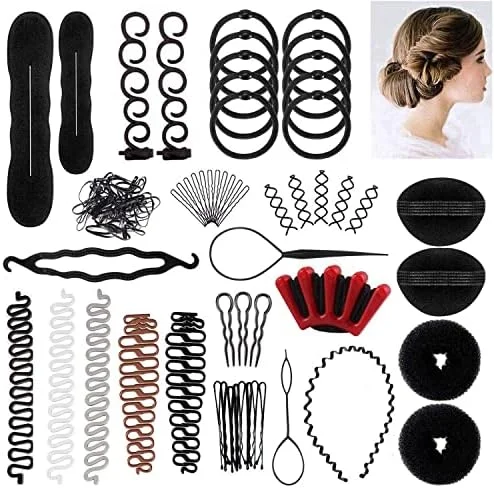 Coiffure été « Kit Tressage de Cheveux Supports Professionnel Scettar: 90 Pièces Chignon Magique et Accessoires DIY pour Femme » - Édition Limitée – L’Art de la Table Française en Promotion !