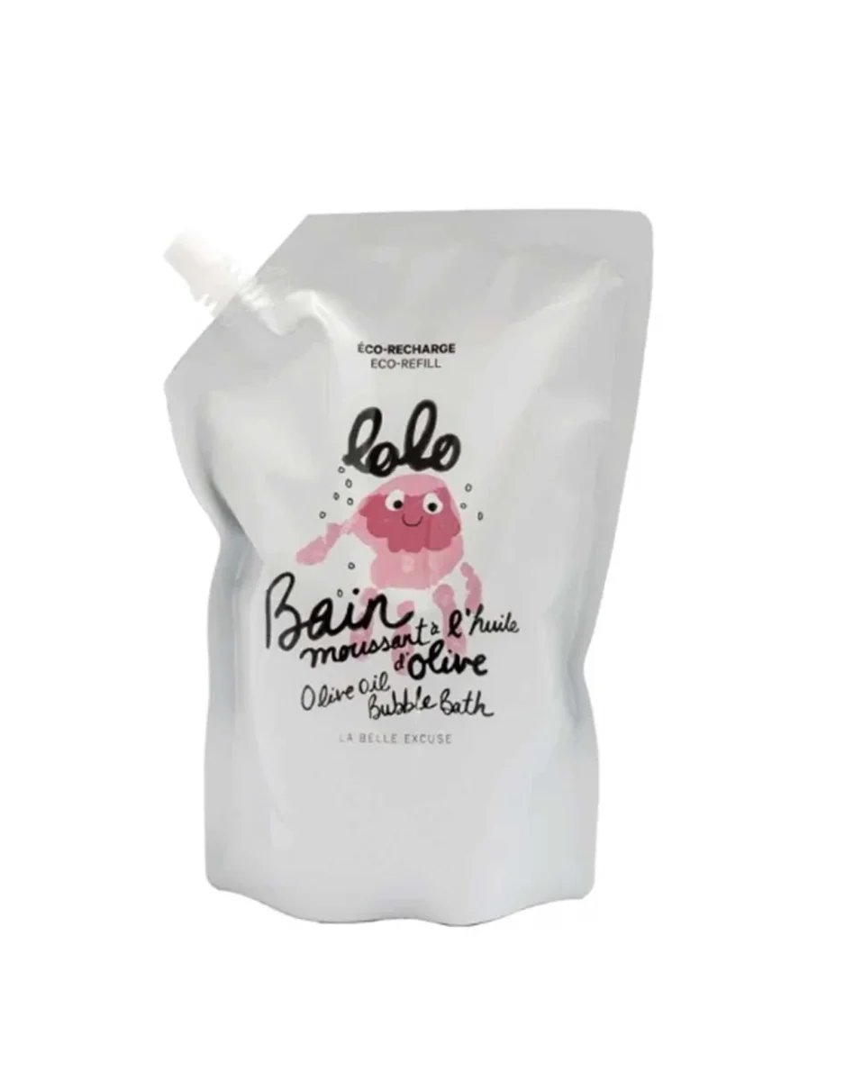 Éco-recharge - Bain moussant à l'huile d'olive - 1 litre - Lolo et moi - Boutique Maman & Bébé – Produits bébés Essentiels au Quotidien