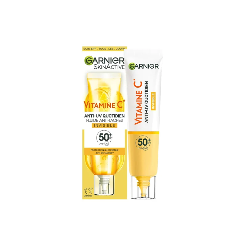 GARNIER Vitamine C Fluide Anti-Taches & Anti-UV Quotidien Invisible SPF50+ - ​Boulangerie-Pâtisserie | Pain au Levain & Viennoiseries​ - {'count': 1, 'name': 'sticks'}