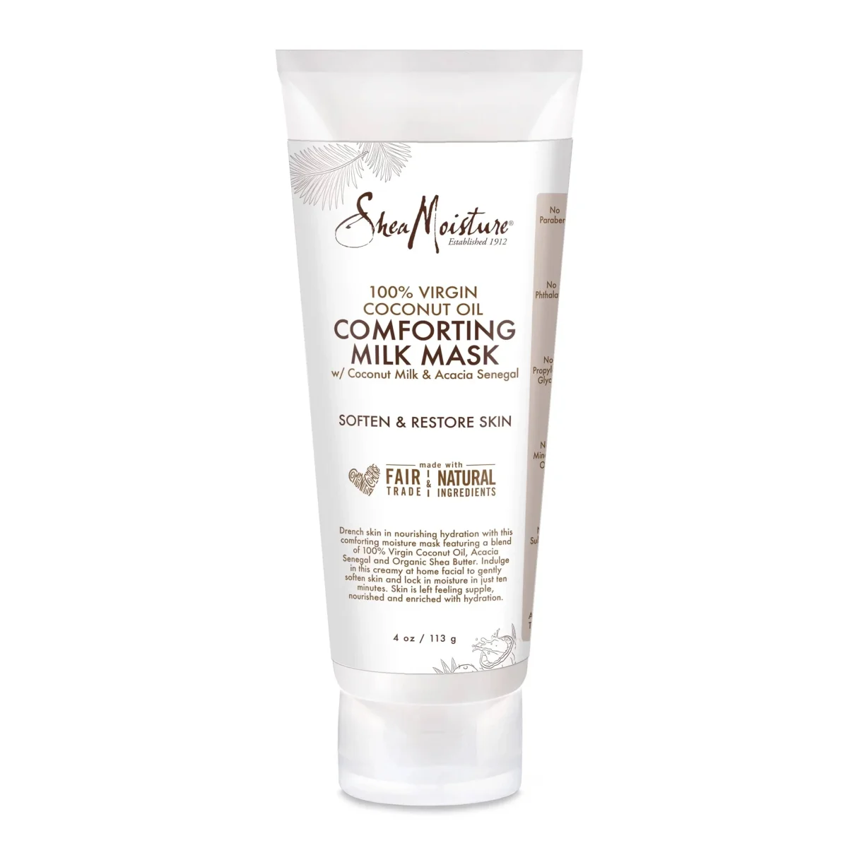 Shea Moisture - 100% Virgin Coconut Oil - Masque hydratant visage "daily hydration" - 118 ml - Saldi Straordinari – Offerte Speciali Disponibili Adesso Masque Réhydratant