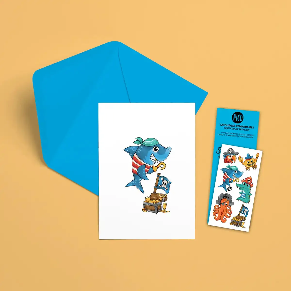 Pico Tatouage Carte Souhait Pirate||Pico Tatouage Wish Card Pirate Boutique Bébé Ligne Soins Jouets Articles Maison
