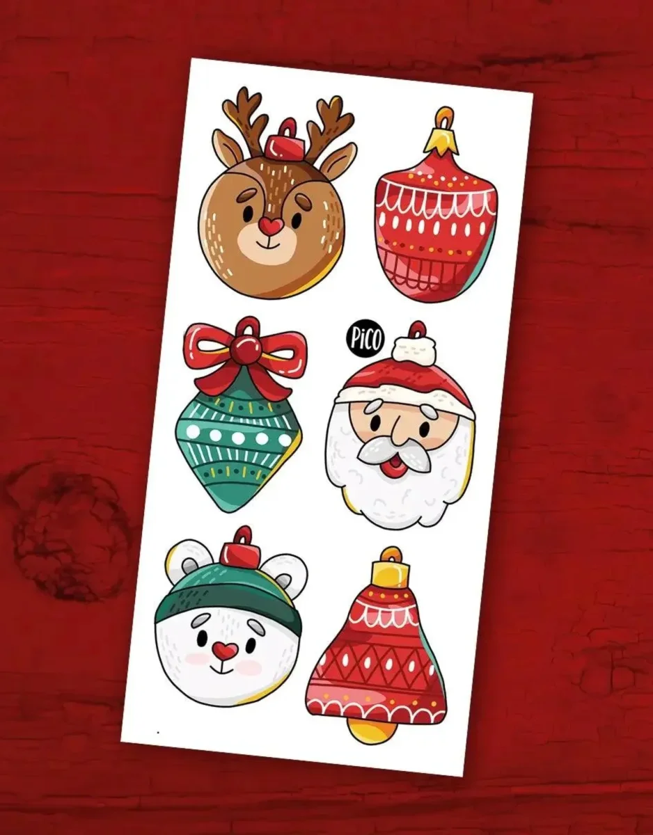 Tatouages Temporaires boules Noël Boutique Maman Bébé Produits Essentiels Quotidien