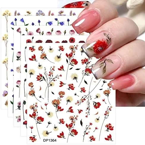 Manucure printemps « Stickers Fleurs de Printemps JMEOWIO pour Ongles – Lot de 6 Feuilles Autoadhésives pour Manucure Artistique » - Édition Limitée – L’Art de la Table Française en Promotion ! - {'count': 1, 'name': 'auto-adhésives'}