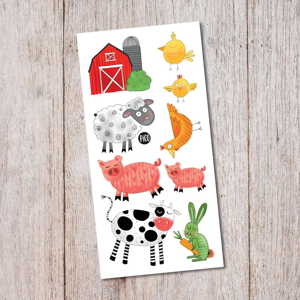 Pico Tatouage - Tatouages Temporaires - Ma Journée à la Ferme ||Pico Tatouage - Tattoo Temporaires - Farm - Boutique Bébé en Ligne : Soins, Jouets et Articles Maison Tatouages Pico - Les animaux de la Forêt – CLÉMENT