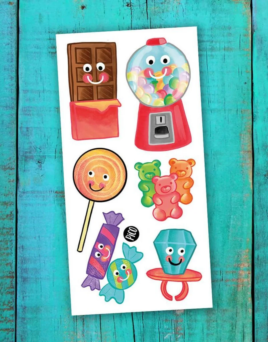 Tatouage - Les sucreries en folie - Pico - Boutique Maman & Bébé – Produits Essentiels au Quotidien COOL MAKER SHIMMER ME BODY ART - Trafic-eshop
