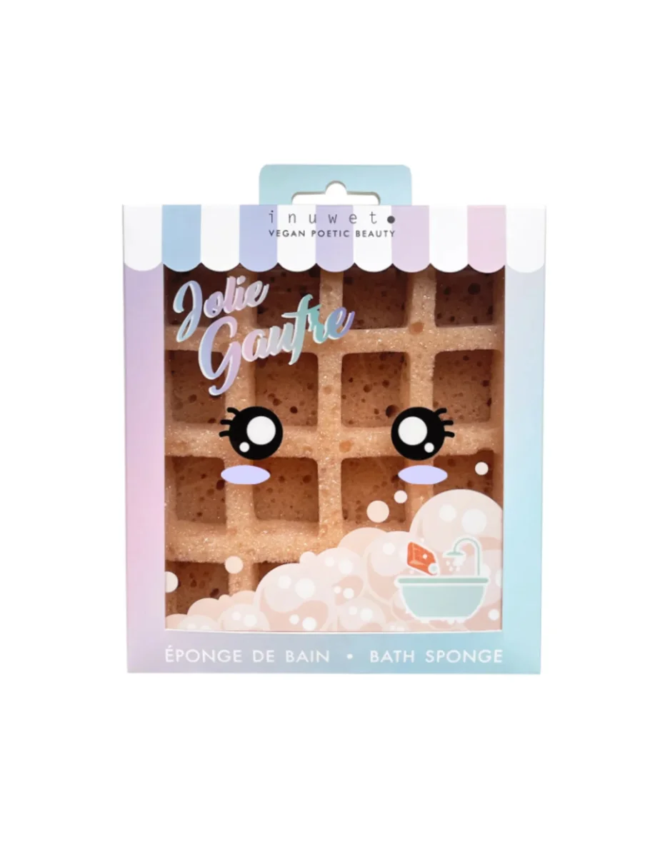 Éponge de bain - Jolie gaufre - Inuwet - Boutique Maman & Bébé Chouchou – Produits Essentiels au Quotidien