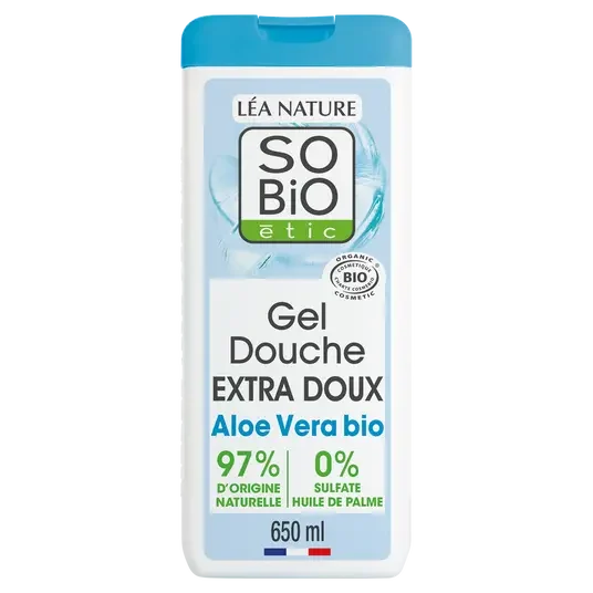 SOBIO Gel douche extra doux aloé vera Bio 650 ml - E-shop mondial – Produits durables, modernes et accessibles partout - Verveine