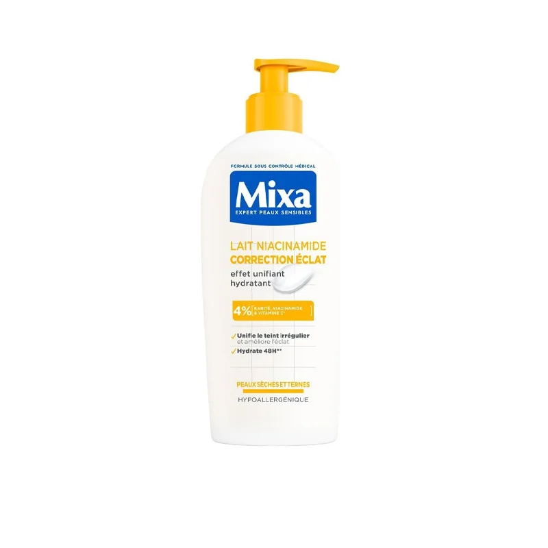 MIXA Lait Niacinamide Correction Éclat Unifiant ​Boulangerie Pâtisserie Pain Levain Viennoiseries