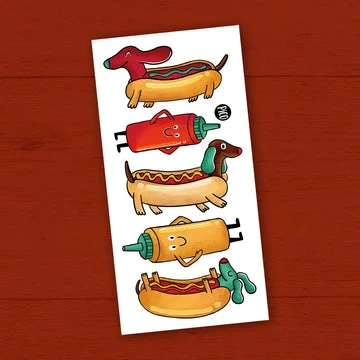 Tatouages - Ketchup le chien saucisse - Saldi Straordinari – Offerte Speciali Disponibili Adesso Tatouage semi-permanent Tatuno embrasse ou mors chien kiss me [18 cm x 11  cm] Tatuno