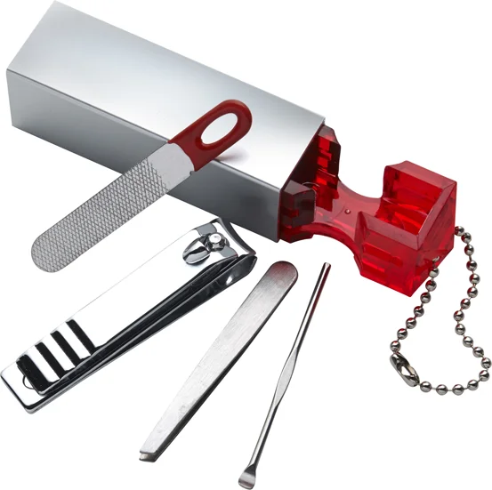 Set manucure en porte-clés à floquer, 4 pièces - Vins Rouges Harmonieux pour Chaque Occasion - key ring set porte-clés pièce vin occasion