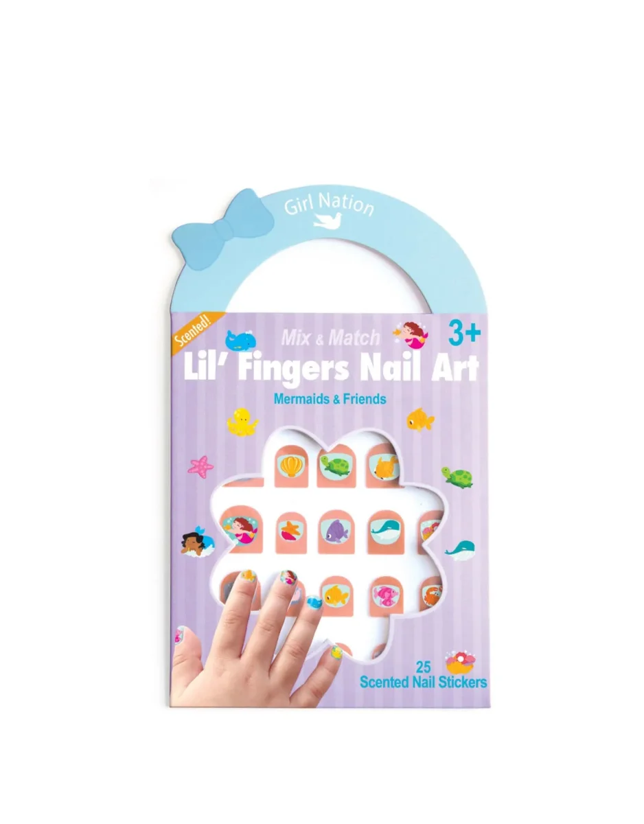 Ongles Autocollants de fantaisies - Les sirènes et ses amis - Girl nation - Boutique Maman & Bébé – Produits Essentiels au Quotidien Sirène nail flocons paillettes - 1 boîte de cou couleur ongle paillette  manucure étoile coeur rond curseur nail art décor