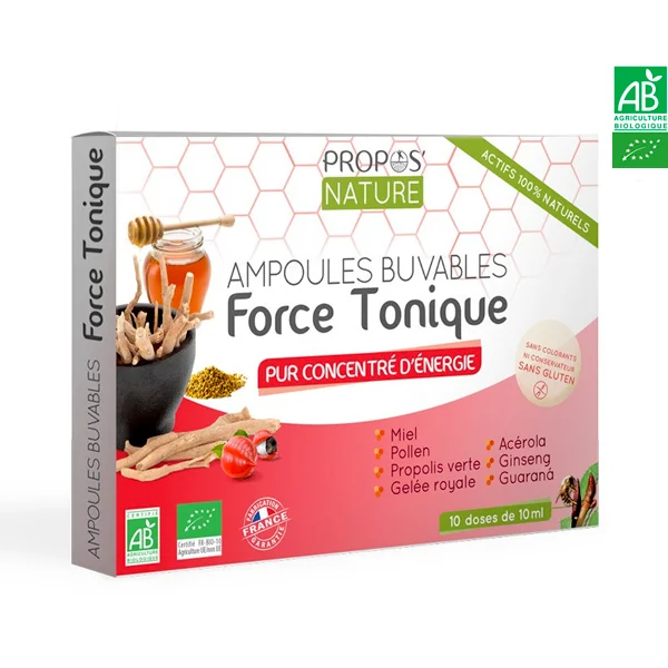 Force Tonique Bio 10 Ampoules de 10ml Propos Nature - Vins Rouges Harmonieux pour Chaque Occasion NAT & FORM Draineur Hépatique bio 20 ampoules de 10ml - Pharmacie Prado  Mermoz