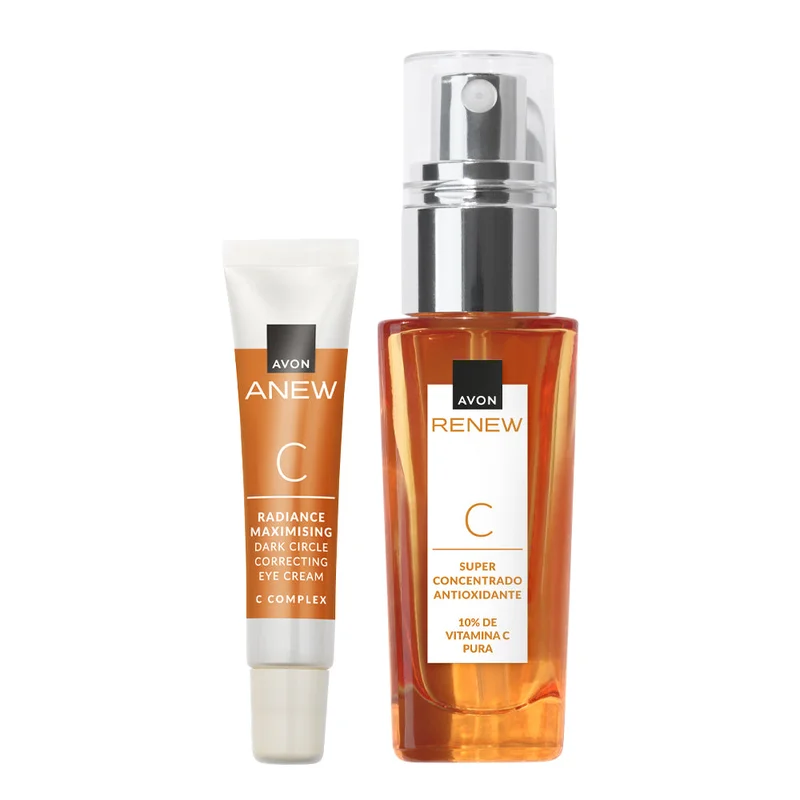 Anew Radiance Serum & Eye Cream Set - Saldi Straordinari – Offerte Speciali Disponibili Adesso Radiance Glow Illuminating+ Serum, serum pencerah dengan tekstur ringan dan  tidak lengket di kulit yang diformulasikan dengan 3X Vitamin C,  Niacinamide, Sakura Extract, dan Bisabolol.