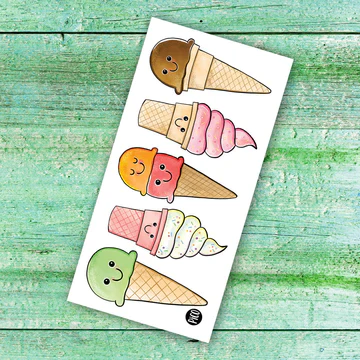 Pico Tatouage - Tatouages Temporaires - Québec Savoureux cornets||Pico Tatouage - Temporary Tattoos - Tasty cones - Boutique Bébé en Ligne : Soins, Jouets et Articles Maison