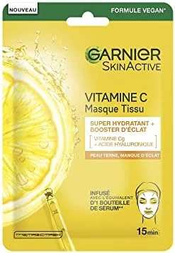 Masque Vegan Éclat & Hydratation Garnier: Vitamine C & Acide Hyaluronique, pour Peaux Ternes et Fatiguées – 28g - ​Boulangerie-Pâtisserie | Pain au Levain & Viennoiseries​ - {'count': 2, 'name': 'Qiriness'}