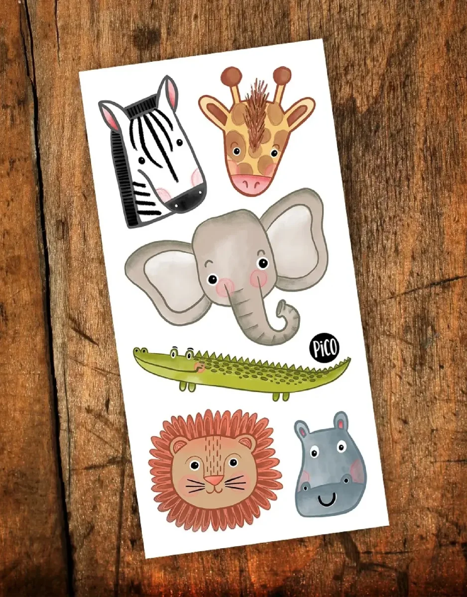 Tatouage - Le doux safari - Pico - Boutique Maman & Bébé – Produits Essentiels au Quotidien - {'count': 1, 'name': 'éléphants'}