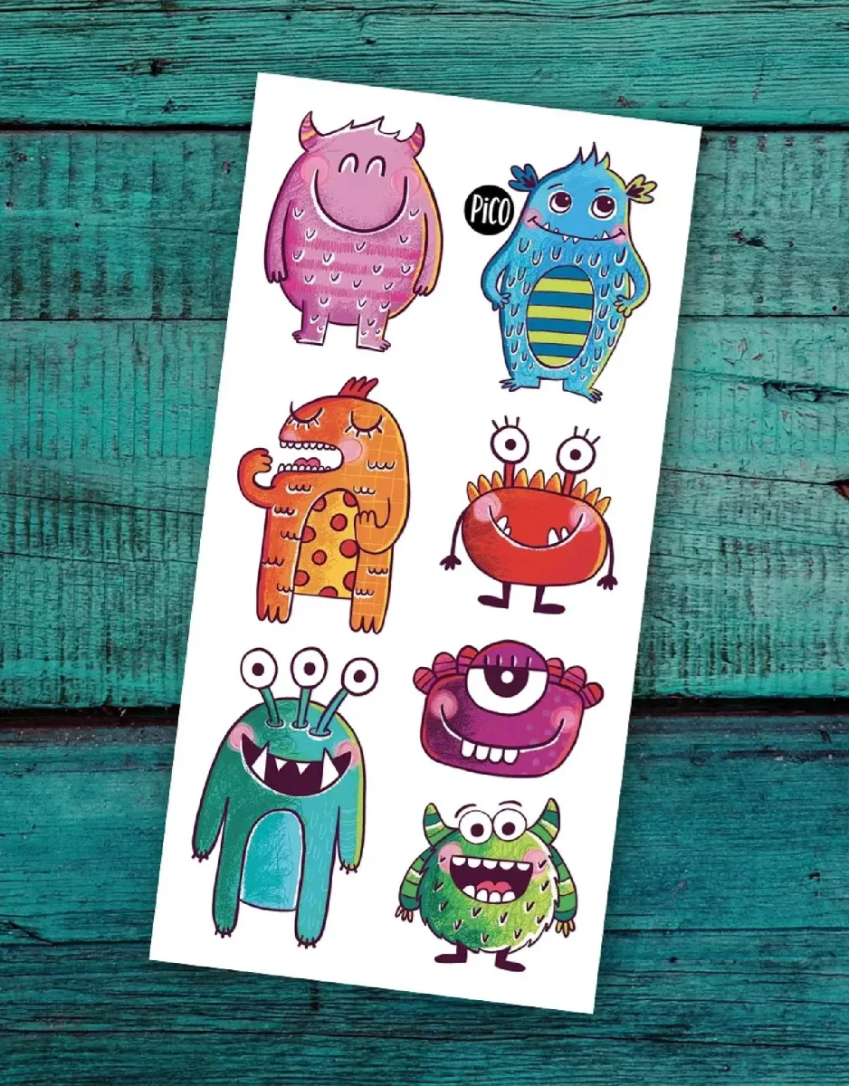 Tatouage - Les monstrueuses créatures - Pico - Boutique Maman & Bébé – Produits Essentiels au Quotidien - {'count': 1, 'name': 'projet'}