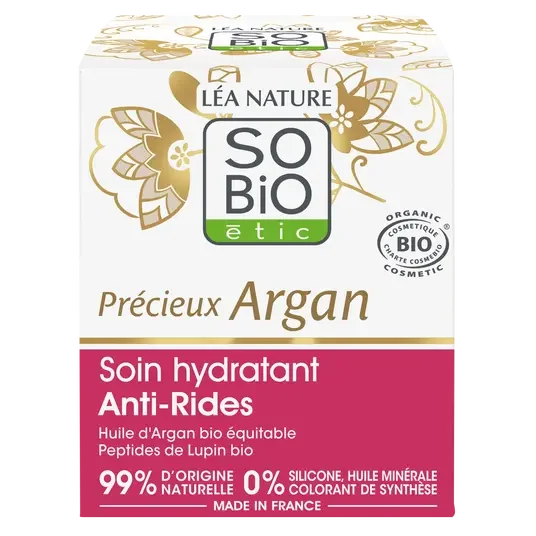 SOBIO Soin hydratant jour anti rides Argan Bio 50 ml - E-shop mondial – Produits durables, modernes et accessibles partout - Huile argan