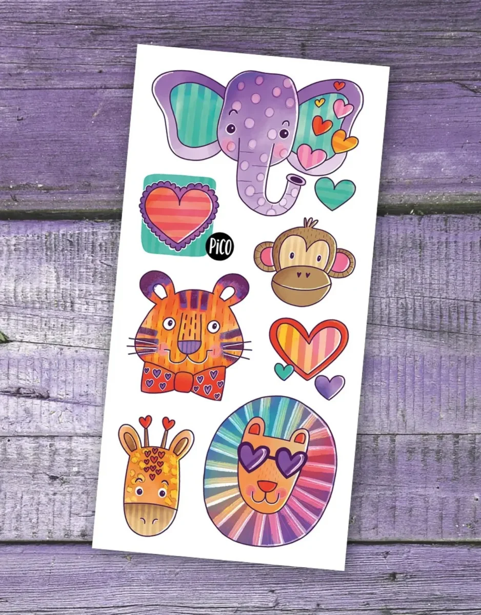 Tatouage - Le safari amoureux- Pico - Boutique Maman & Bébé – Produits Essentiels au Quotidien - {'count': 2, 'name': 'éphémères'}