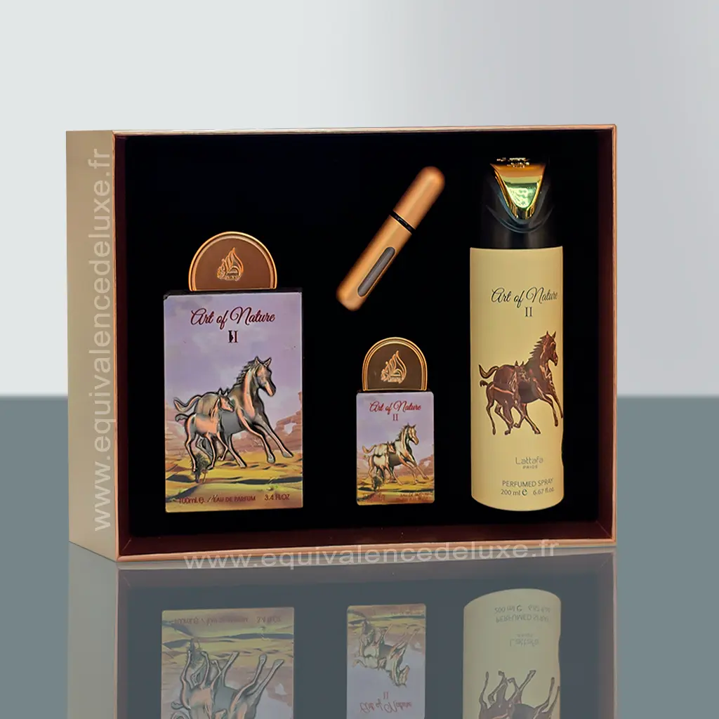 Coffret Art of Nature II Parfum – Lattafa Pride | Parfum Boisé Ambré Mixte - Vins Rouges Harmonieux pour Chaque Occasion