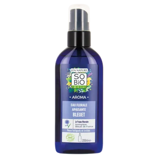 SOBIO Eau florale de bleuet Bio 200 ml - E-shop mondial – Produits durables, modernes et accessibles partout - eau florale bleuet yeux sobio eau bleuet millilitre - e-shop produit