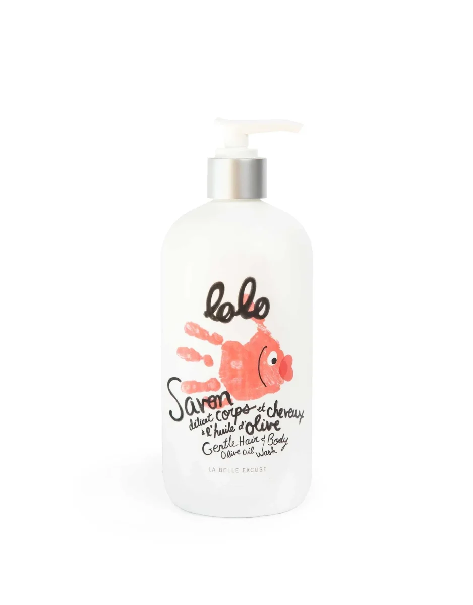 Savon délicat corps et cheveux à l'huile d'olive 500 ml - Lolo et moi - Boutique Maman & Bébé – Produits Essentiels au Quotidien Savon bébé naturel : cheveux & corps - Lolo et moi
