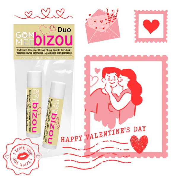 Gom-Mee - Duo Baume Protecteur & Exfoliant Lèvres, Bizou || Gom-Mee - Duo Protective Balm & Exfoliating Lips Bizou - Boutique Bébé en Ligne : Soins, Jouets et Articles Maison Soin lèvres et Réparateurs