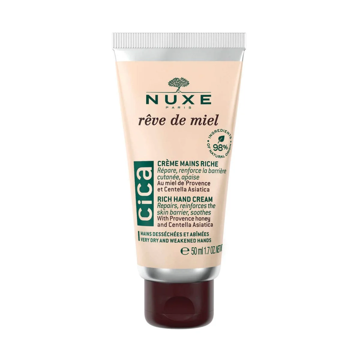 Nuxe Reve De Miel Cica Creme Mains Riche 50ml - Saldi Straordinari – Offerte Speciali Disponibili Adesso ✨ Prenez soin de vos mains au quotidien ✨ 🌼 Nuxe Rêve de Miel Crème Mains  💛 Texture légère et soyeuse 💛 Nourrit et protège sans effet gras 💛  Idéale pour un