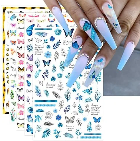 Ongles printemps 2020 « Autocollants Ongles Papillon Bleu JMEOWIO – Kit 9 Feuilles Nail Art Autoadhésif pour Manucure Printemps » - ​Boulangerie-Pâtisserie | Pain au Levain & Viennoiseries​ JMEOWIO 3D Printemps Fleur Stickers Ongles Nail Art Autocollants Ongles  Autoadhésif 5D