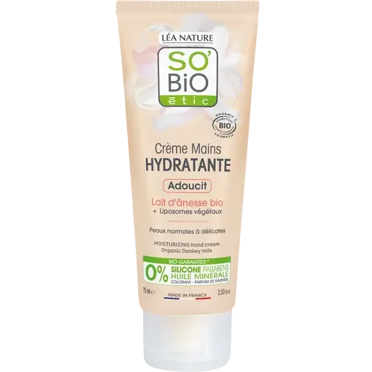 SOBIO Crème main hydratante au lait d’ânesse Bio 75 ml - Milky E-shop mondial – Produits durables, modernes et accessibles partout