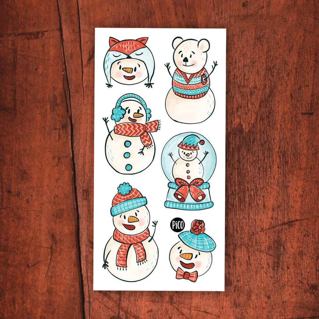 Pico Tatouage - Tatouages Temporaires - Les Bonhommes de Neige||Pico Tatouage - Temporary Tattoos - Snowmen - Boutique Bébé en Ligne : Garçon Soins, Jouets et Articles Maison