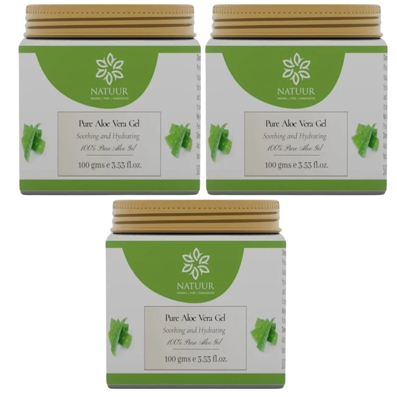 NATUUR – Pure Aloe Vera Gel – 100gmX3 |Soothing and Moisturizing | Hydrates and Moisturizes Dry Skin | Cooling and Soothing Properties | Suitable for Day and Night Use - Saldi Straordinari – Offerte Speciali Disponibili Adesso - {'count': 1, 'name': 'MKL'}