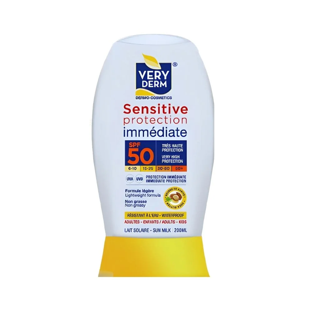 Veryderm Lait Solaire Sensitive Protection Spf50+ 200ml - Saldi Straordinari – Offerte Speciali Disponibili Adesso Crème Solaire SPF 30 Haute protection Avène - 200 mL