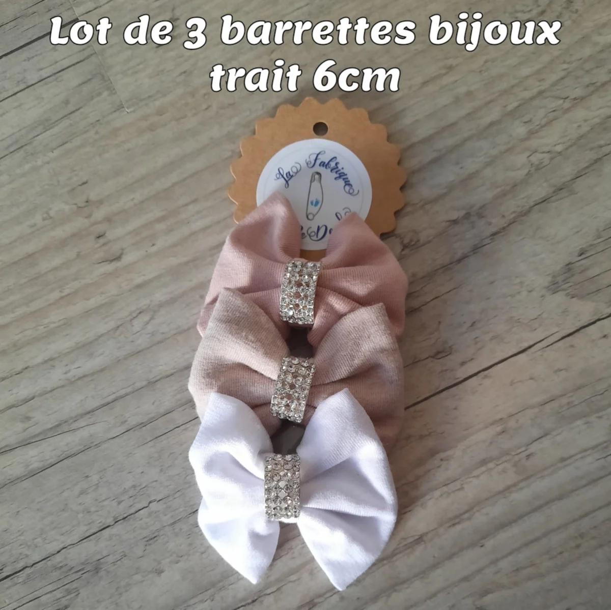 Lot de 3 Barrettes bijou trait nœud 6cm Noël - Vins Rouges Harmonieux pour Chaque Occasion