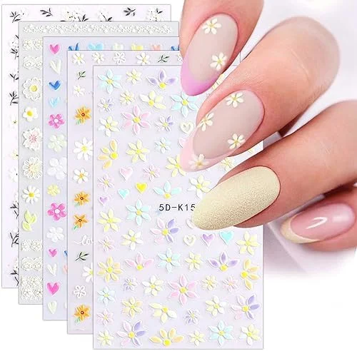 Ongles fleurs « 5 Feuilles d’Autocollants 5D Manucure – Nail Art Design par JMEOWIO – Ongles Fleurs 3D Autoadhésifs » - Édition Limitée – L’Art de la Table Française en Promotion ! Fiche tarifs ongles - Etsy France