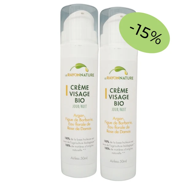 OFFRE BIS - Crème Visage bio - Argan et Figue de Barbarie - 50ml Airless - Saldi soleil Straordinari – Offerte Speciali Disponibili Adesso