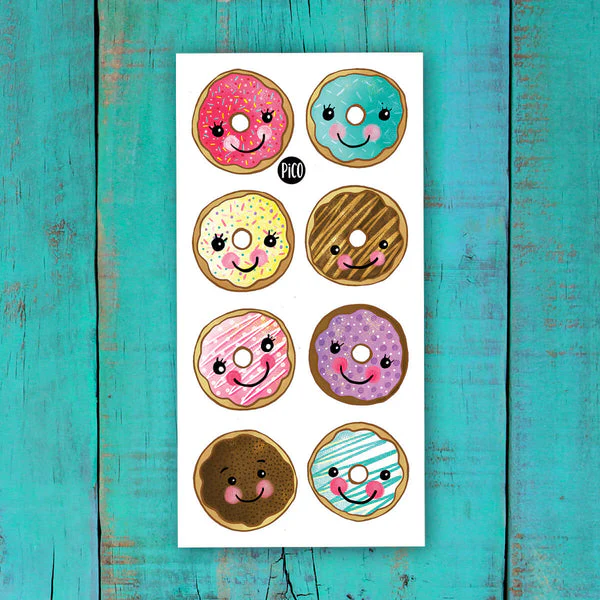 Pico Tatouage - Tatouages Temporaires - Beignerie||Pico Tatouage jouets - Temporary Tattos -Donut shop - Boutique Bébé en Ligne : Soins, Jouets et Articles Maison