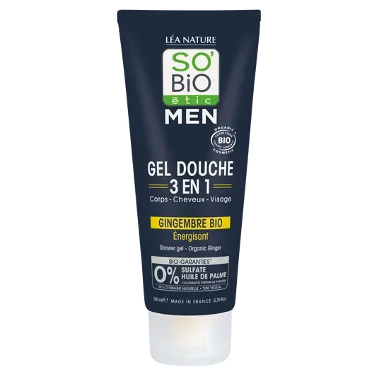 SOBIO Gel Tube douche 3 en 1 gingembre Bio Homme 200 ml - E-shop mondial – Produits durables, modernes et accessibles partout
