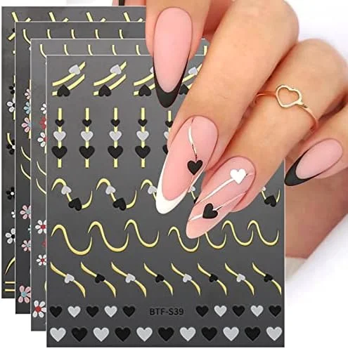 Manucure fleur « JMEOWIO Autocollants pour Ongles Design Coeur ongles Fleur – 9 Feuilles Adhésives pour Nail Art & Manucure » - ​Boulangerie-Pâtisserie | Pain au Levain & Viennoiseries