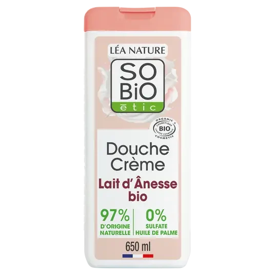 SOBIO Douche crème hydratant lait d’ânesse bio 650 ml - E-shop mondial – Produits durables, modernes et accessibles partout - vanille sobio douche lait millilitre - e-shop produit